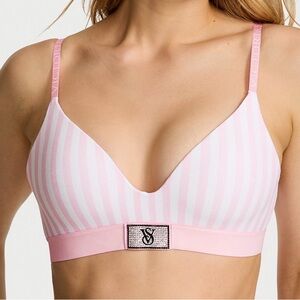 Victoria's Secret Pink Striped shine patch Bra